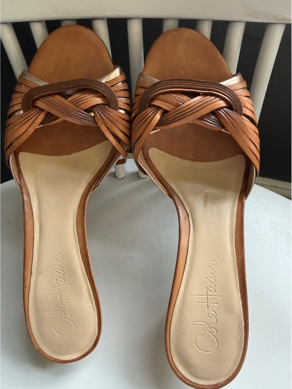 Cole Haan Women's Brown Leather Slip-On Heels